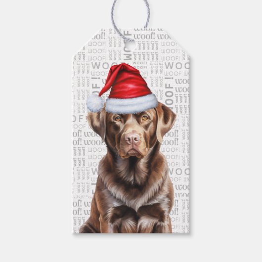 Niedliche Schokolade Labrador Hund Weihnachten Geschenkanhänger (Vorderseite)