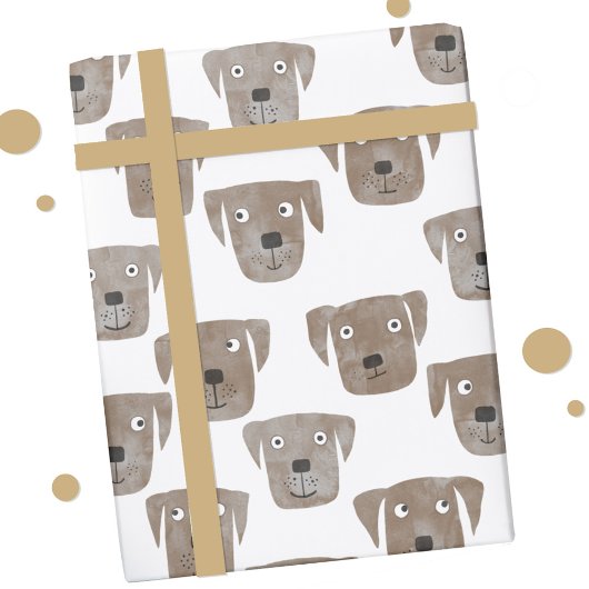 Niedliche Schokolade Labrador Retriever Dog Muster Geschenkpapier