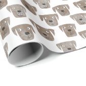 Niedliche Schokolade Labrador Retriever Dog Muster Geschenkpapier (Rolleneckpunkt)