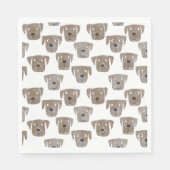 Niedliche Schokolade Labrador Retriever Dog Muster Serviette (Vorderseite)