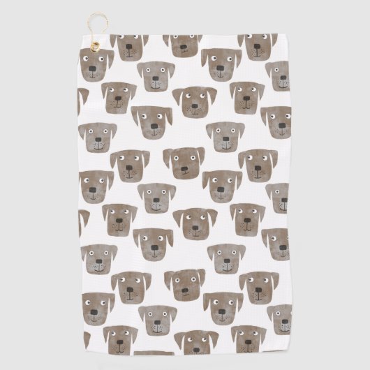 Niedliche Schokolade Labrador Retriever Dog Waterc Golfhandtuch (Vorderseite)