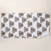 Niedliche Schokolade Labrador Retriever Dog Waterc Strandtuch (Vorderseite)