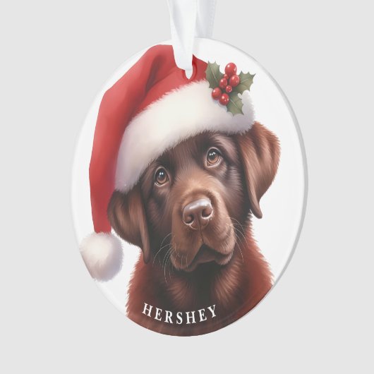 Niedliche Schokolade Labrador Retriever Dog Weihna Ornament (Vorderseite)
