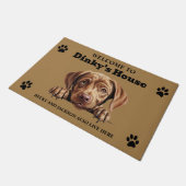 Niedliche Schokolade Labrador Retriever Foto Fußmatte (Schrägansicht)