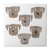 Niedliche Schokolade Labrador Retriever Hunde Fliese (Vorderseite)