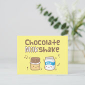 Niedliche Schokolade Milkshake Doodle für sie Postkarte (Stehend Vorderseite)