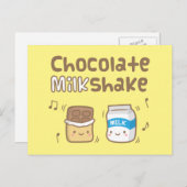 Niedliche Schokolade Milkshake Doodle für sie Postkarte (Vorne/Hinten)