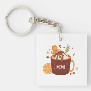 Niedliche Schokolade mit Lebkuchen Schlüsselanhänger