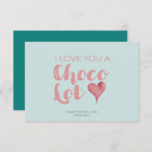 Niedliche Schokolade Puppe Typografie Grün Dankeskarte (Vorne/Hinten)