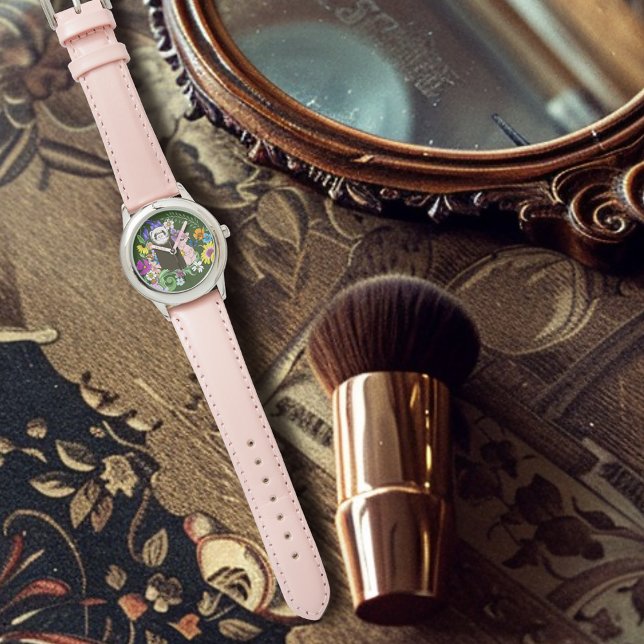 Niedliche Schokolade Sable Ferret Blumengrün Armbanduhr (Von Creator hochgeladen)