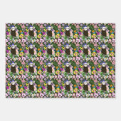 Niedliche Schokolade Sable Ferret Blumengrün Geschenkpapier Set (Vorderseite 3)