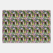 Niedliche Schokolade Sable Ferret Blumengrün Geschenkpapier Set (Vorderseite)