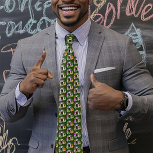 Niedliche Schokolade Sable Ferret Blumengrün Krawatte