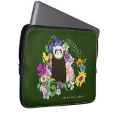 Niedliche Schokolade Sable Ferret Blumengrün Laptopschutzhülle (Vorne Rechts)