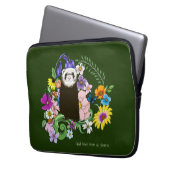Niedliche Schokolade Sable Ferret Blumengrün Laptopschutzhülle (Vorderseite Links)