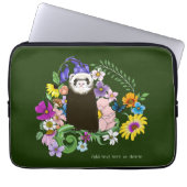 Niedliche Schokolade Sable Ferret Blumengrün Laptopschutzhülle (Vorderseite)
