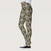 Niedliche Schokolade Sable Ferret Blumengrün Leggings (Links)