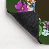 Niedliche Schokolade Sable Ferret Blumengrün Mousepad (Ecke)