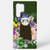 Niedliche Schokolade Sable Ferret Blumengrün Samsung Galaxy Hülle (Rückseite)