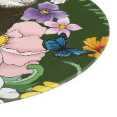 Niedliche Schokolade Sable Ferret Blumengrün Schneidebrett (Ecke)