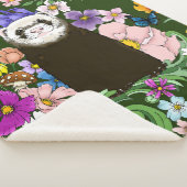 Niedliche Schokolade Sable Ferret Blumengrün Sherpadecke (3/4)