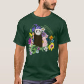 Niedliche Schokolade Sable Forret Blumengrün T-Shirt (Vorderseite)