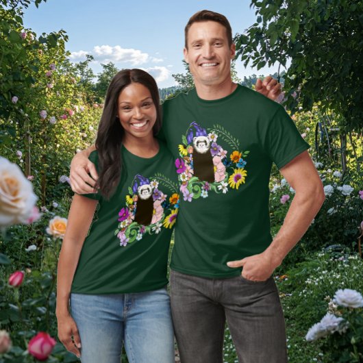 Niedliche Schokolade Sable Forret Blumengrün T-Shirt