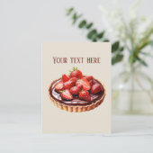 Niedliche Schokolade Strawberry Tart hinzufügen Postkarte (Stehend Vorderseite)