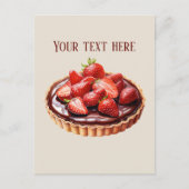 Niedliche Schokolade Strawberry Tart hinzufügen Postkarte (Vorderseite)