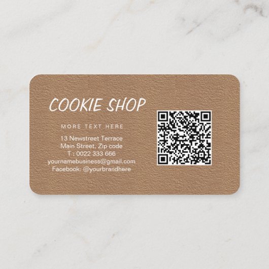 Niedliche Schokolade Tropfen Cookie Shop Visitenka Visitenkarte (Rückseite)