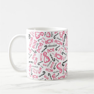 Niedliche Schokolade Zeichnend Süßigkeiten / Skizz Kaffeetasse
