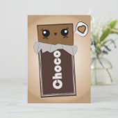 Niedliche Schokoladen-Bar-Einladungen Einladung (Stehend Vorderseite)