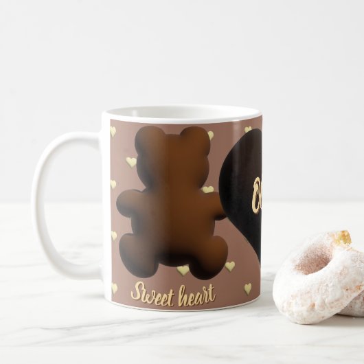 Niedliche SchokoladenbärenbärenTasse Kaffeetasse (Mit Donut)