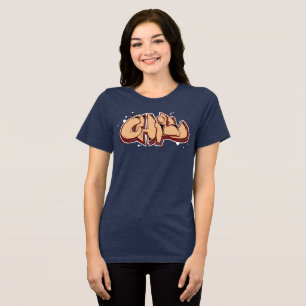 Niedliche Schokoladenbraun Graffiti Chill Tri-Blend Shirt