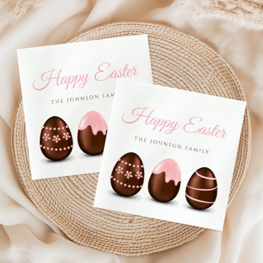 Niedliche Schokoladeneier glücklich Ostern Serviette