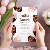 Niedliche Schokoladeneier Osterbrunch Einladung
