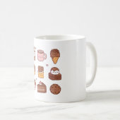 Niedliche Schokoladenfutter Doodles Kaffeetasse (VorderseiteRechts)