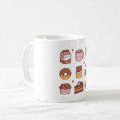 Niedliche Schokoladenfutter Doodles Kaffeetasse (Vorderseite Links)
