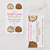 Niedliche Schokoladentrüffel Konfektionskarte Visitenkarte (Vorne/Hinten)
