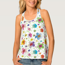 Niedliche, schöne Blume-Muster-Tank