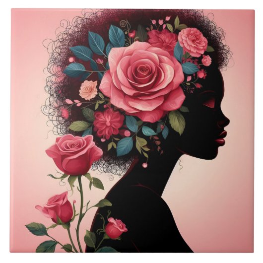 Niedliche schöne Dame, die Zuhause Business Kerami Fliese (Vorderseite)