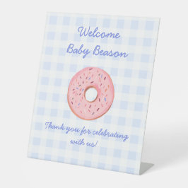 Niedliche schöne Gingham Donut Baby Sprinkle Dekor Sockelschild