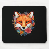 Niedliche schöne Wasserfarbenfox-Blume Mousepad (Vorne)