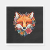 Niedliche schöne Wasserfarbenfox-Blume Serviette (Vorderseite)