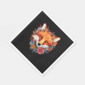 Niedliche schöne Wasserfarbenfox-Blume Serviette (Ecke)