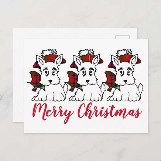 Niedliche Schotten Karierte Hats und Bows Postkarte (Vorne/Hinten)