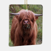 Niedliche schottische Highland Cow Keramikornament (Rechts)