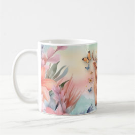Niedliche schottische Highland Cow & Wild Blume Wa Kaffeetasse