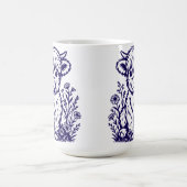 Niedliche schottische Highland Cow & Wildblumen Kaffeetasse (Mittel)