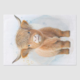 Niedliche schottische Highlander-Kuh Seidenpapier